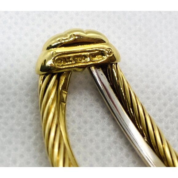 David Yurman 18K 750 Crossover Diamond Cuff Bracelet 7.5" - Picture 15 of 16